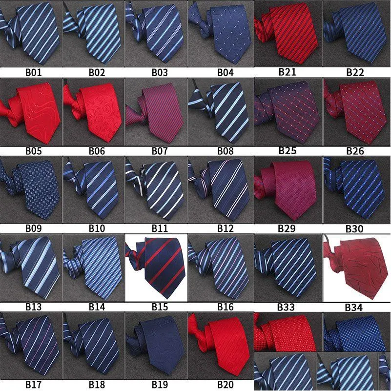 Bräutigam-Krawatten, Kummerbunde, 100 Stile, Herren-Krawatte mit Reißverschluss, Großhandel, 8 cm Breite, für Herren, Business-Damen-Krawatte, vorgebunden, gestreift, Bräutigam, Party, Dhhuo