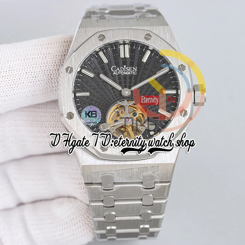 JCF K6F26522 Мужчина Смотреть дополнительные тонкие A2924 Automatic Tourbillon 41 мм 316L Стальный корпус черный циферблат