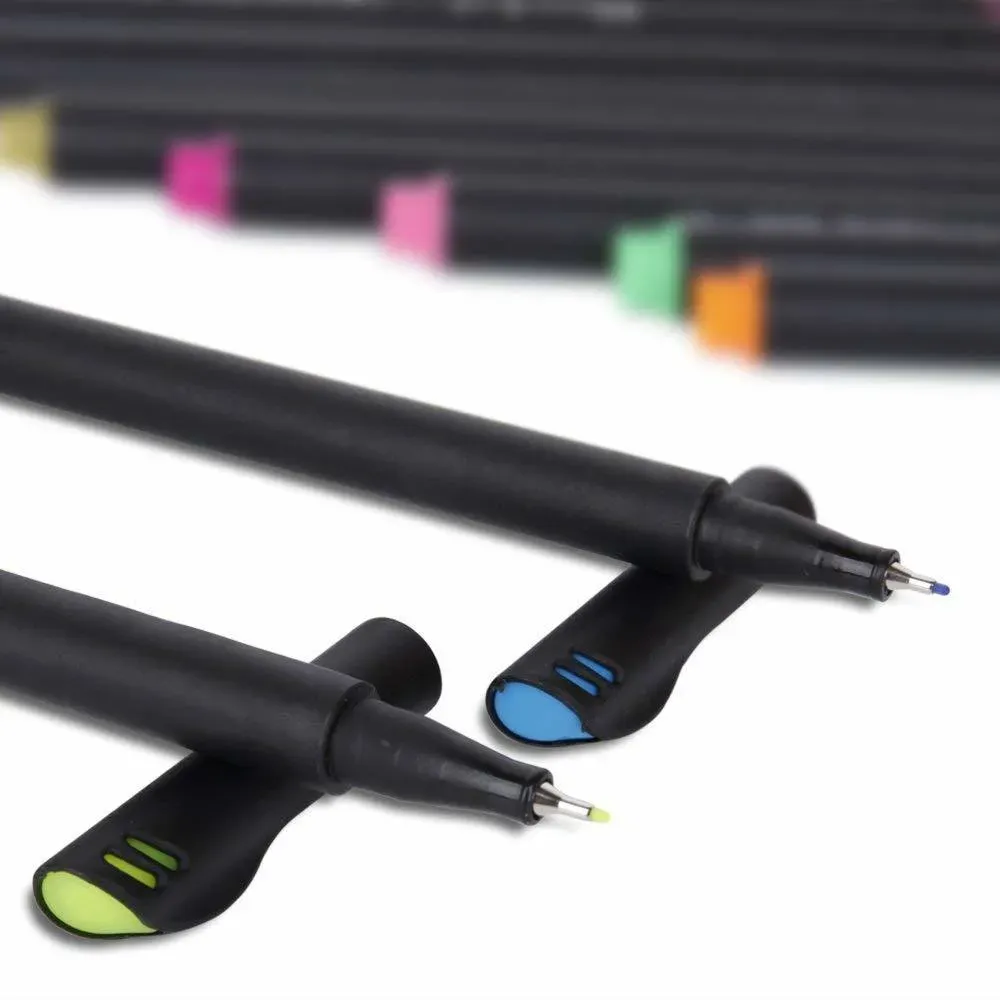 24 Fineliner Color Pens Set, Taotree Fine Line Colored Sketch Writing  Drawing