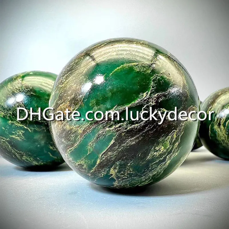 Exubérante Verdite Sphère Cadeau Décor Africain Vert Jade Gemme Orbe Poli Naturel Rare Globe Minéral Émeraude Quartz Boule De Cristal Reiki Méditation Pierre De Guérison