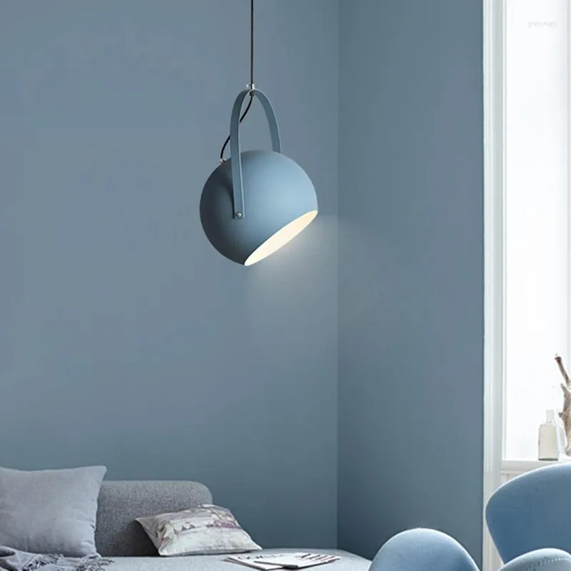 Hängslampor 20 cm nordisk restauranglampa kreativ modern minimalistisk personlighetstrend smidesjärn macaron flerfärgad ljuskrona