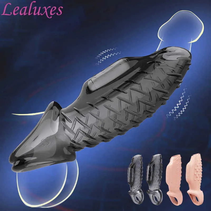 Male Ejaculation Delay Cock Sleeve Vibrating Penis Ring g Spot Stimulator Vibrator Enlargement Extender for Men