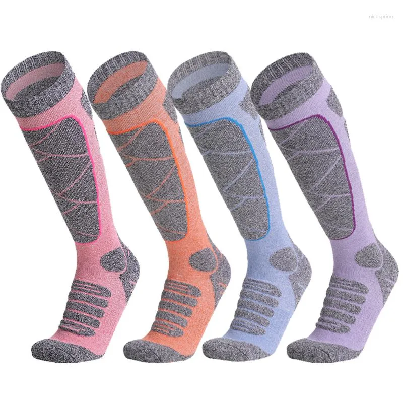 Chaussettes de sport Femme Extérieur Ski Temps froid Pour Snowboard Neige Hiver Thermique Mi-bas Chaud Chasse