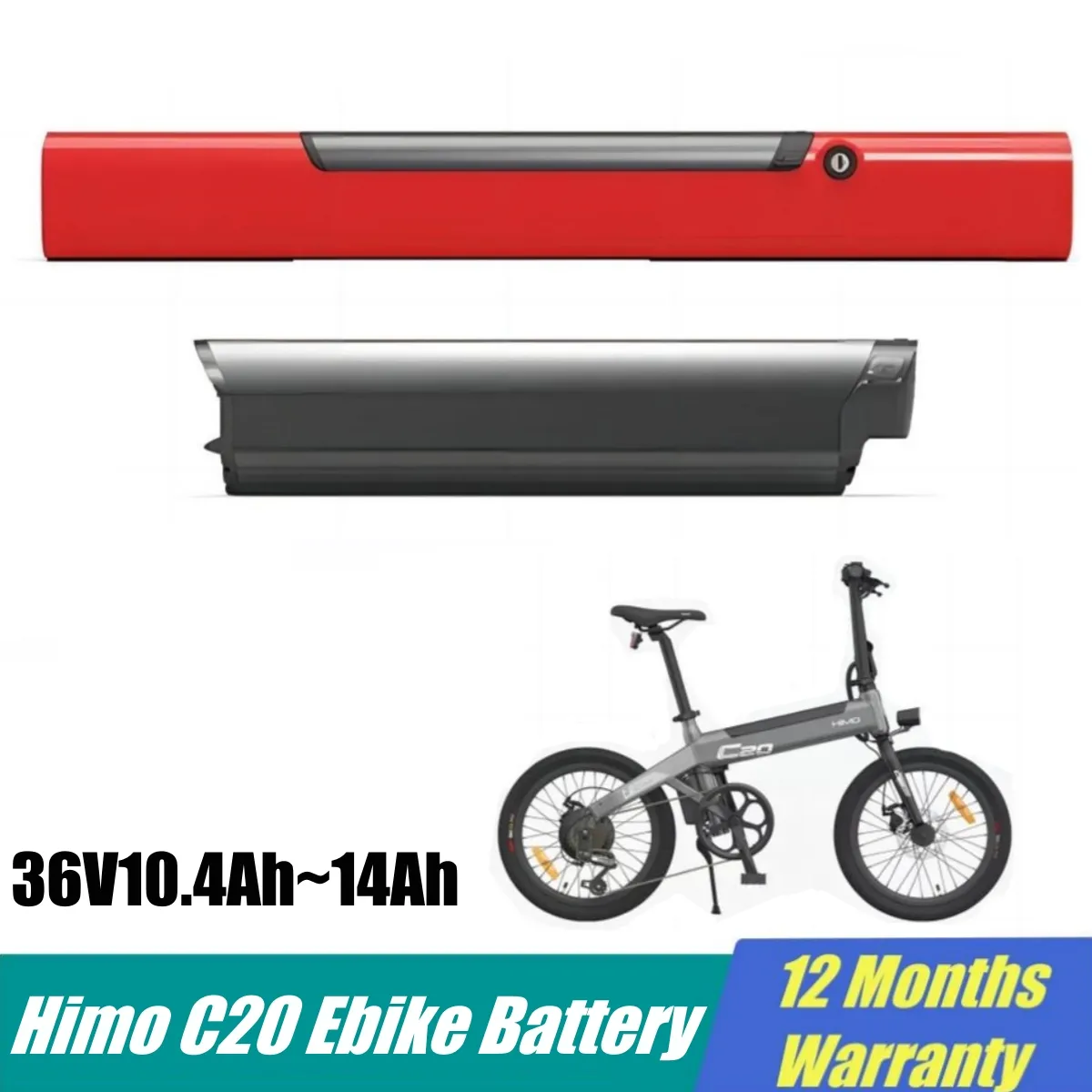 Sostituzione batteria bicicletta elettrica HIMO C20 36V 10Ah 12Ah 14Ah Batterie al litio integrate per bici elettrica Reention EEL Pro Batteria telaio 250W 350W