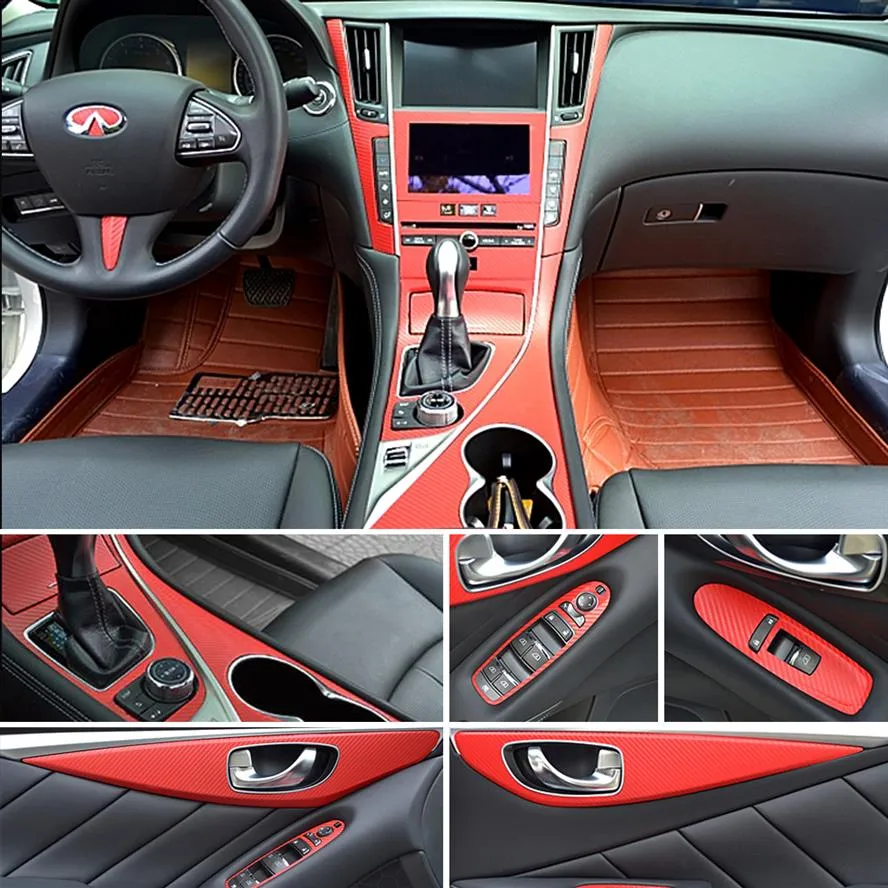 Для Infiniti Q50 Q50 2014-2018 Самостоятельные автомобильные наклейки с виниловыми наклейками из углеродного волокна и наклейка