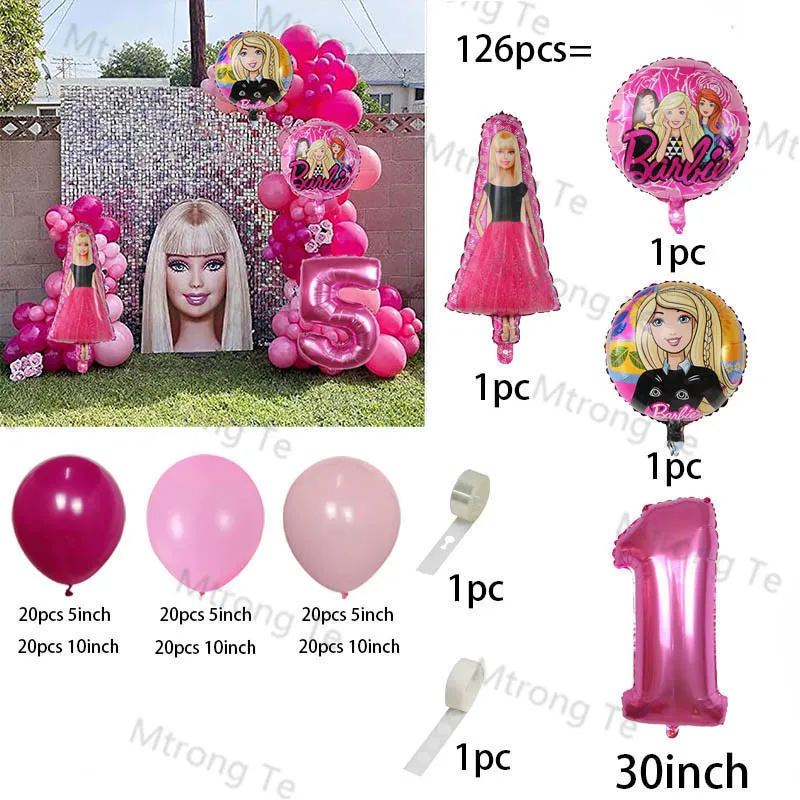 New Barbie Party foil-latex set Balloons Girls Kids party birthday  decoration