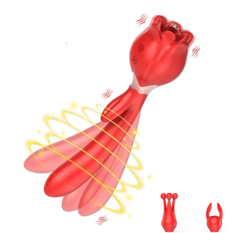 Massager 2 in Swinging Vibrator Female Dildo g Spot Tongue Licking Clit Clitoris Stimulator Head for Women Couple Adult Goods