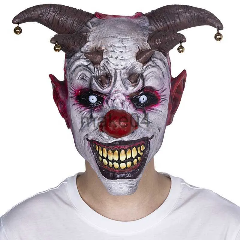 Party Maskers Evil Clown Masker Horror Villian Slasher Circus Carnaval Halloween Party Nar Kostuum Props J230807