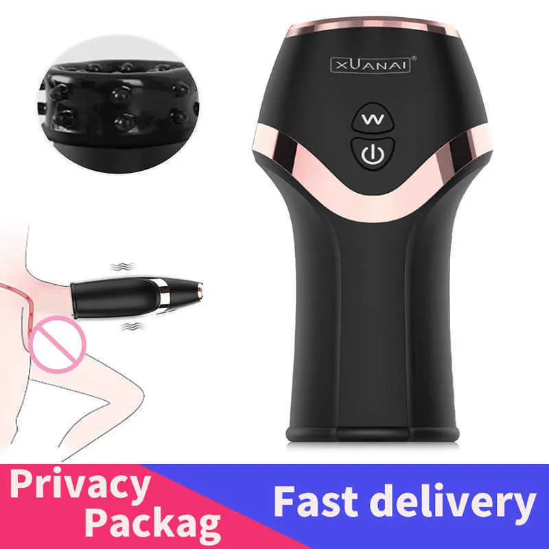 Massager 12 Frekvens Auto Mastuburator Vuxen Vibrator Glans Penis Training USB Charge Masturbation Device Erotic för män