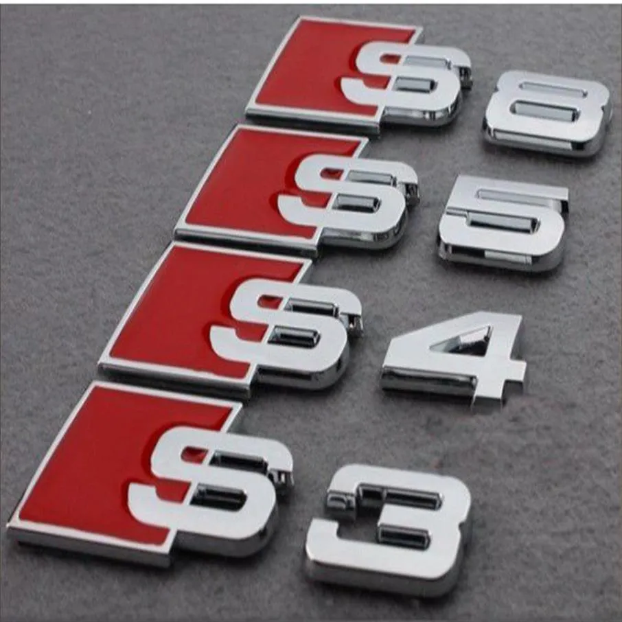 20 шт. Лот 3D Metal S3 4 5 6 наклейки для Audi Chrome Badges Emblers Bumper Sticker