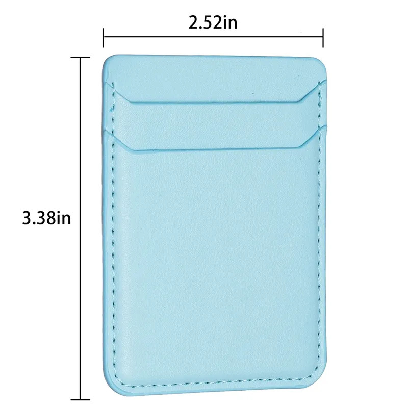 Universal Plain Pu Leather Stick på plånbokfodral för iPhone 15 14 13 12 16 SAMUNG S23 FE S22 S21 LG Två ID -kreditkort Spårficka 3M klistermärke Smart mobiltelefonskydd