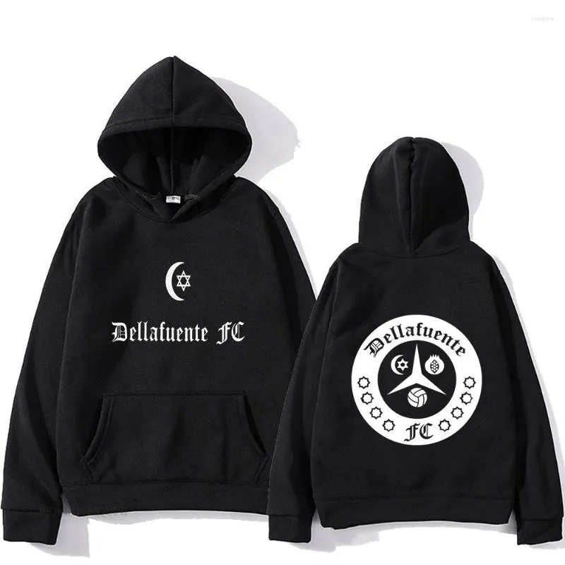 EUDOLAH Hombres Sudadera con Capucha Dellafuente Impreso Manga Larga Hoodie  Casual Unisex Pullover 01 Negro,XS: : Moda