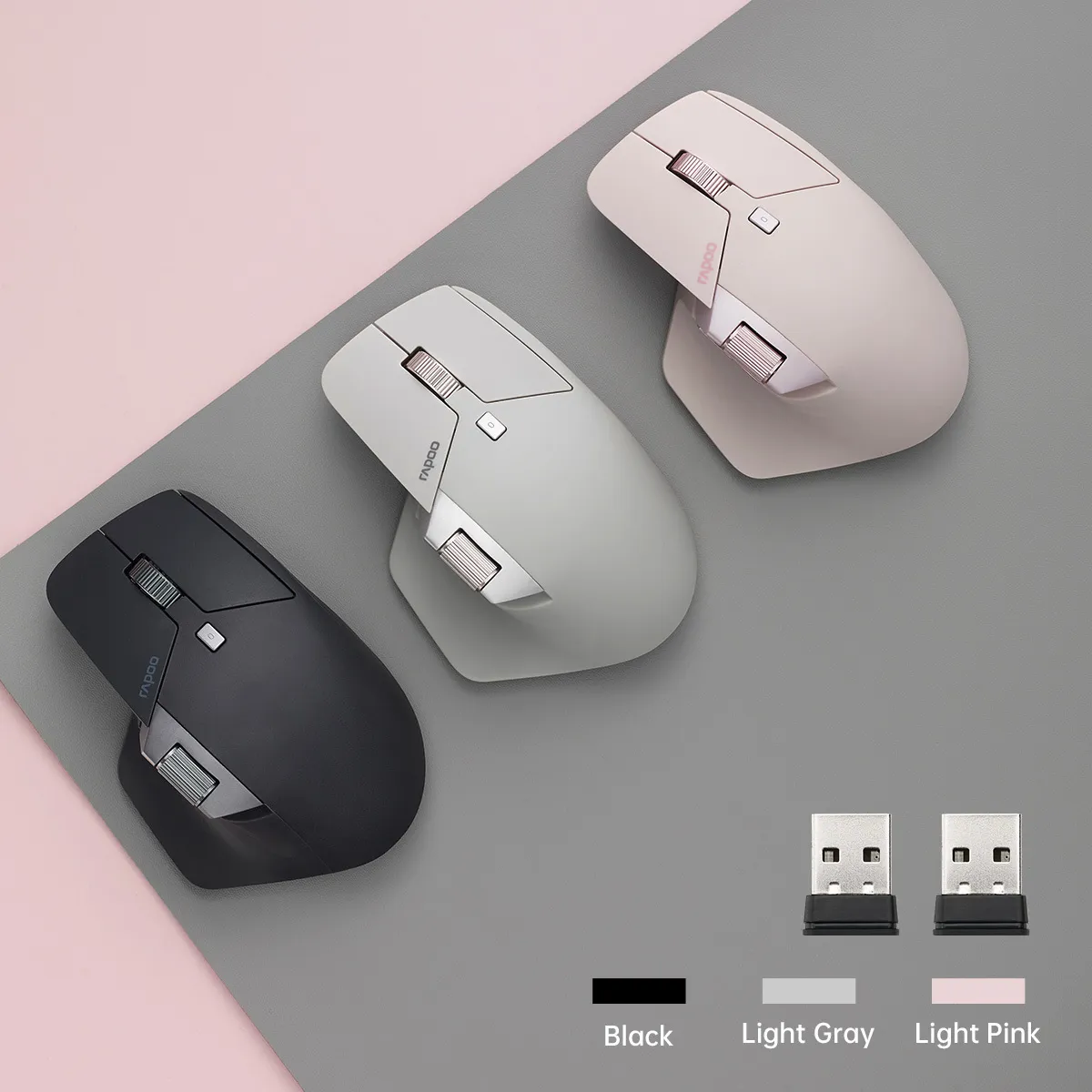 MICE RAPOO MT760L RECHARGable MODE MODE MODE WIRESS ERGONOMIQUE 3200 DPI Easy Switch jusqu'à 4 appareils Bluetooth Office 230804