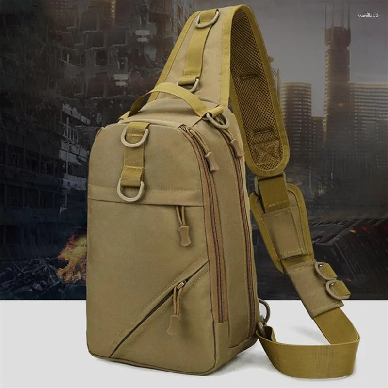 Borse da esterno Borsa a tracolla tattica militare Uomo Zaino da trekking Nylon Caccia Campeggio Pesca Molle Army Trekking Petto Sling ON46