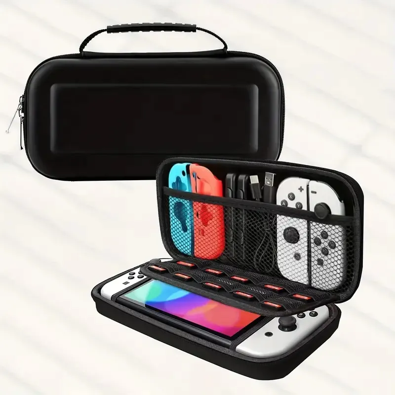 Estuche de transporte compatible con Nintendo Switch/Switch OLED Host, Estuche de transporte de viaje portátil rígido protector con 10 ranuras para tarjetas de juego