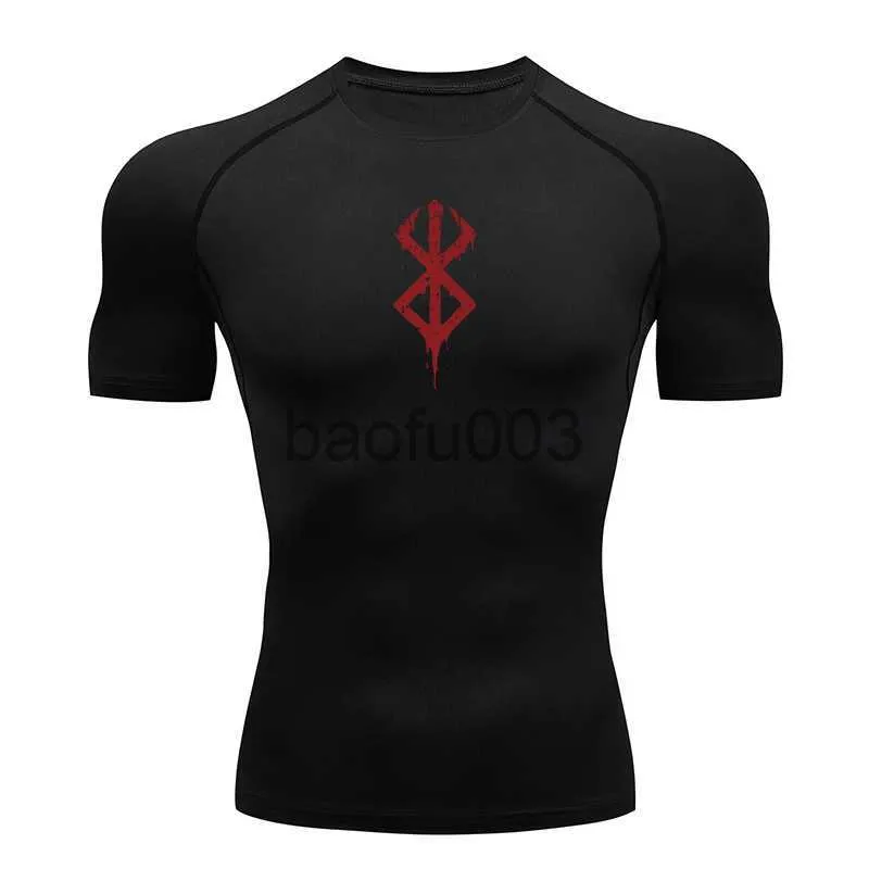 Magliette da uomo Anime Berserk Guts Camicia da compressione da uomo Fitness Sport Running Tight Gym Magliette Athletic Quick Dry Tops Tee Summer J230807