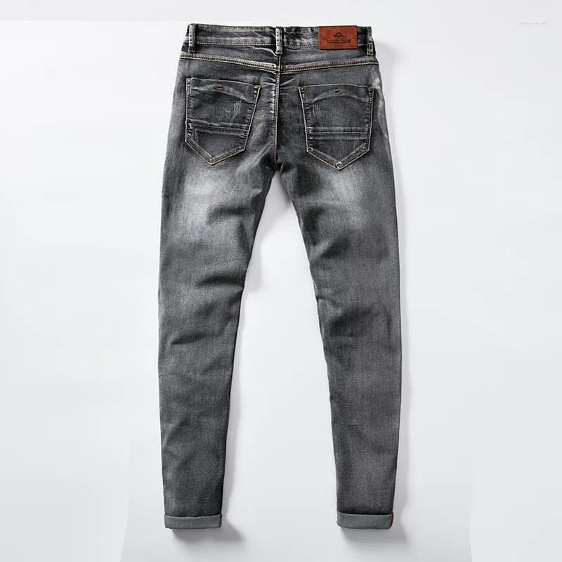 Męskie dżinsy wiosenne jesień biznes swobodny, szczupły stretch dżinsowe spodnie
