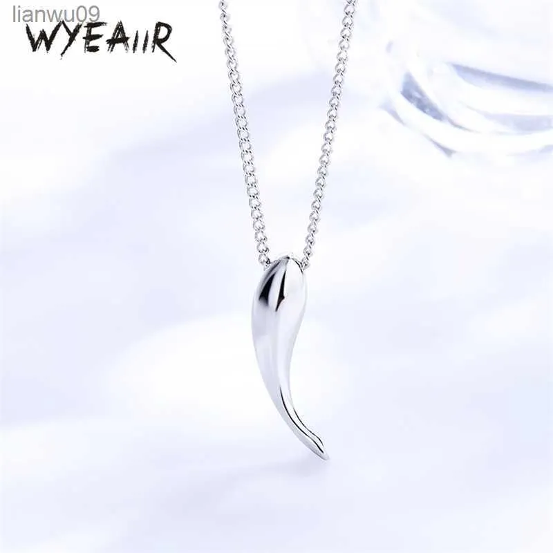 WYEAIIR 925 Sterling Silver lucido liscio carino balena INS collana per le donne gioielli di lusso L230704