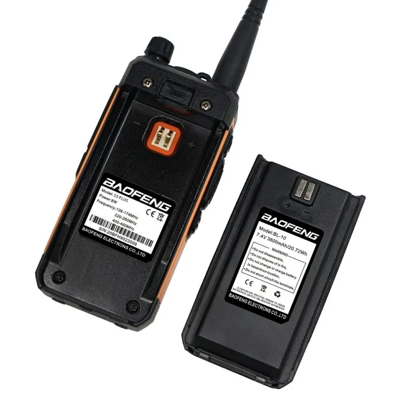 Оригинал BL 10 3800MAH LI на батареи для BF H9 S5 Plus Walkie Talkie Двухчастотный радио Ham Radio TR Radio Radio