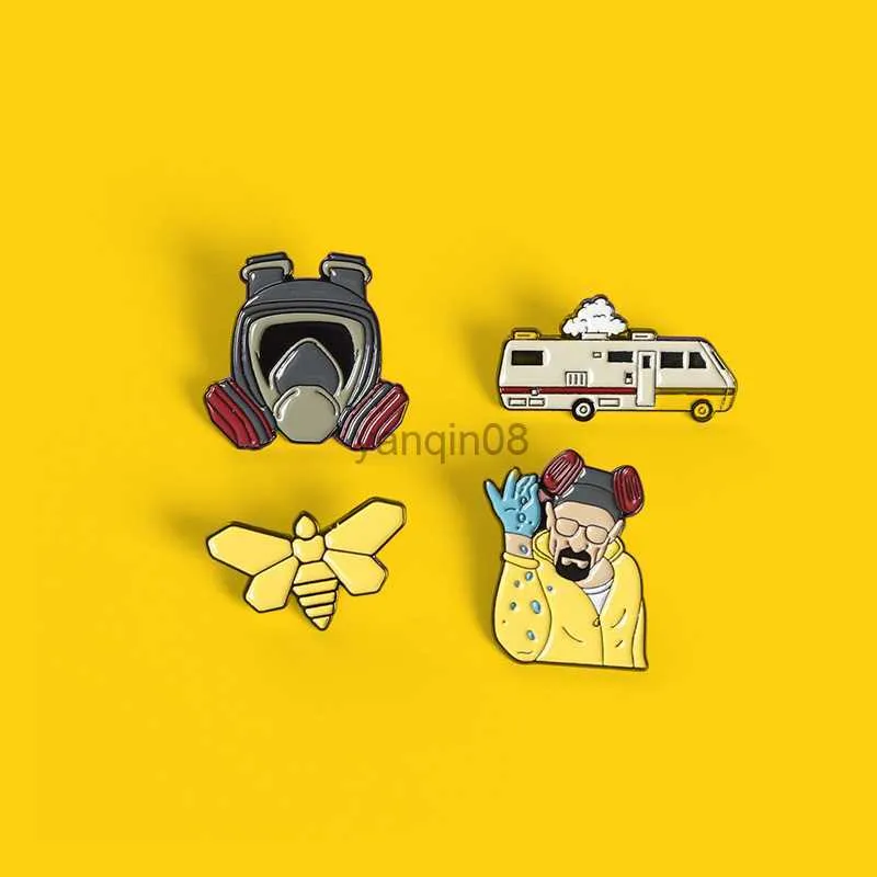 Pins Brooches Breaking Bad Enamel Pins Backpack Hat Bag Collar Lapel Badges Fried Chicken Metal Cartoon Brooch Men Women Fashion Jewelry Gifts HKD230807