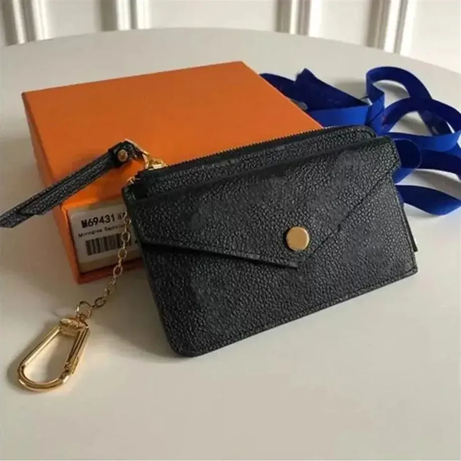 Portefeuille de créateur de mode pour femmes POCHE À CLÉ POCHETTE CLES Porte-clés Porte-monnaie Homme Marron vieille fleur Anneau Titulaire de la carte de crédit Mini portefeuille Sac avec boîte sac à poussière