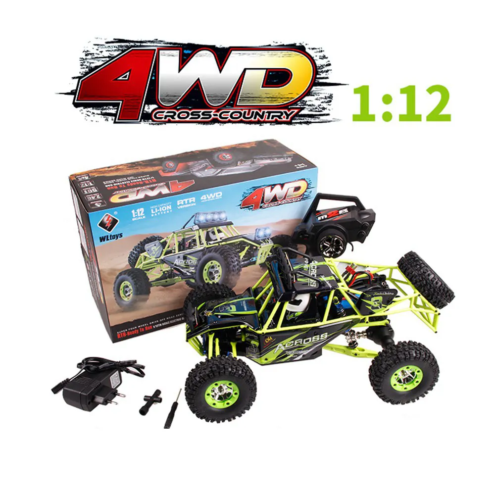 Wltoys RC Car 12428 50KM/H 4WD Auto telecomandate Fuoristrada 1:12 Drift Monster Truck da competizione ad alta velocità per bambini 2369