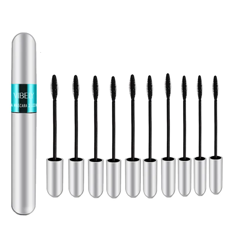 Mascara 4D Silk Fiber Lash Mascara Waterproof VIBELY 3d Mascara Voor Wimperverlenging Zwart Dikke Verlenging Wimpers Cosmetica 10 stks 230807