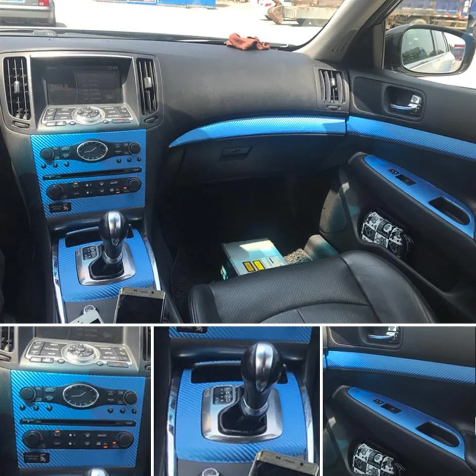 Pour Infiniti G25 G35 G37 2010-2016 Panneau de commande central intérieur Poignée de porte 5D Autocollants en fibre de carbone Autocollants Car Styling Accessori217V