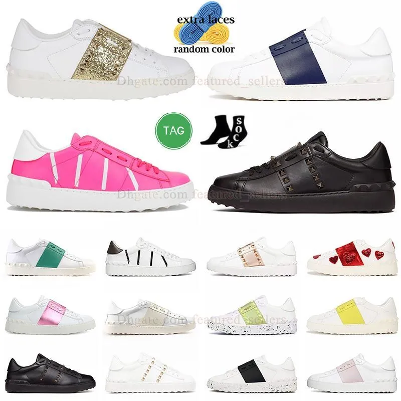 Erkek Kadınlar Sevgililer Gerekçeleri Siyah Beyaz Beyaz Donanma Pembe Mavisi Altın Çiviler Pırıltılı Perçinler Loafers Sıradan Elbise Ayakkabı Deri Lüks Sevgililer Sneakers Trainers