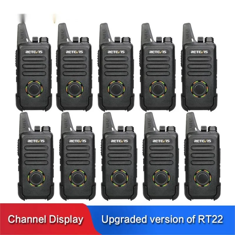 Günstiges RT22S Mini-Walkie-Talkie, 10 Stück, 2 W, UHF, VOX, verstecktes Display, praktisches Zwei-Wege-Radio, Kommunikator, Walkie-Talkies, Hotel