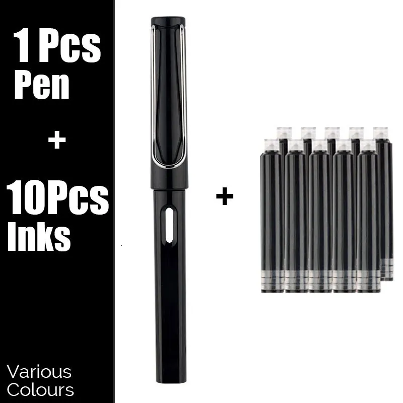 Fountain Pens 11Pcs Pen Ink Set Calligraphy MultiFunction 038mm EF Nib School Supplies Stationery Gel 230807