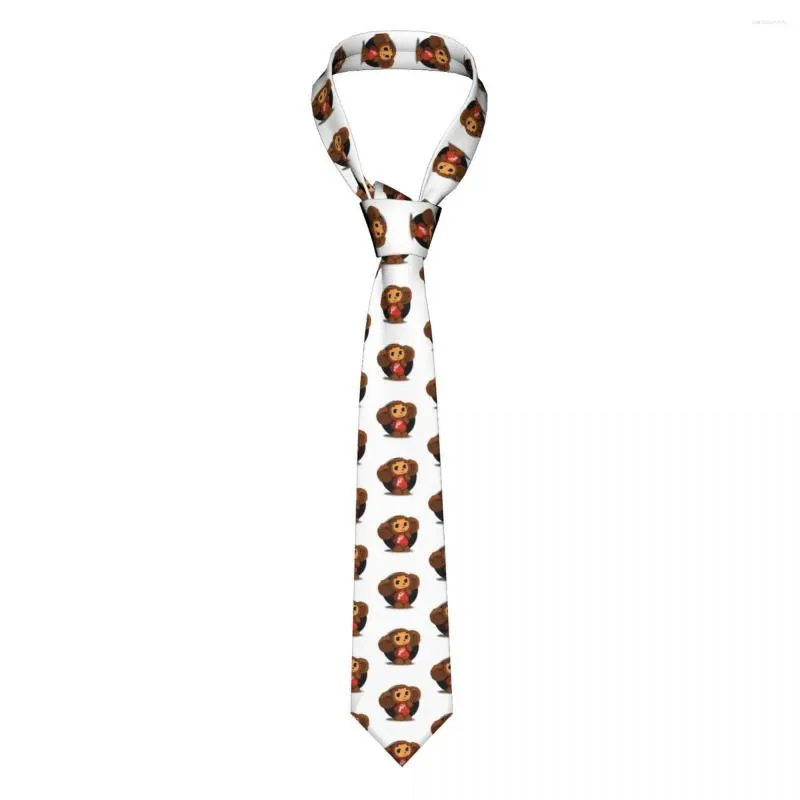 Bow Ties Cheburashka Timsah Rus Karikatür Kravatları Polyester 8 cm Boyun Erkek İnce Dar Takas Aksesuarları Cravat Ofis