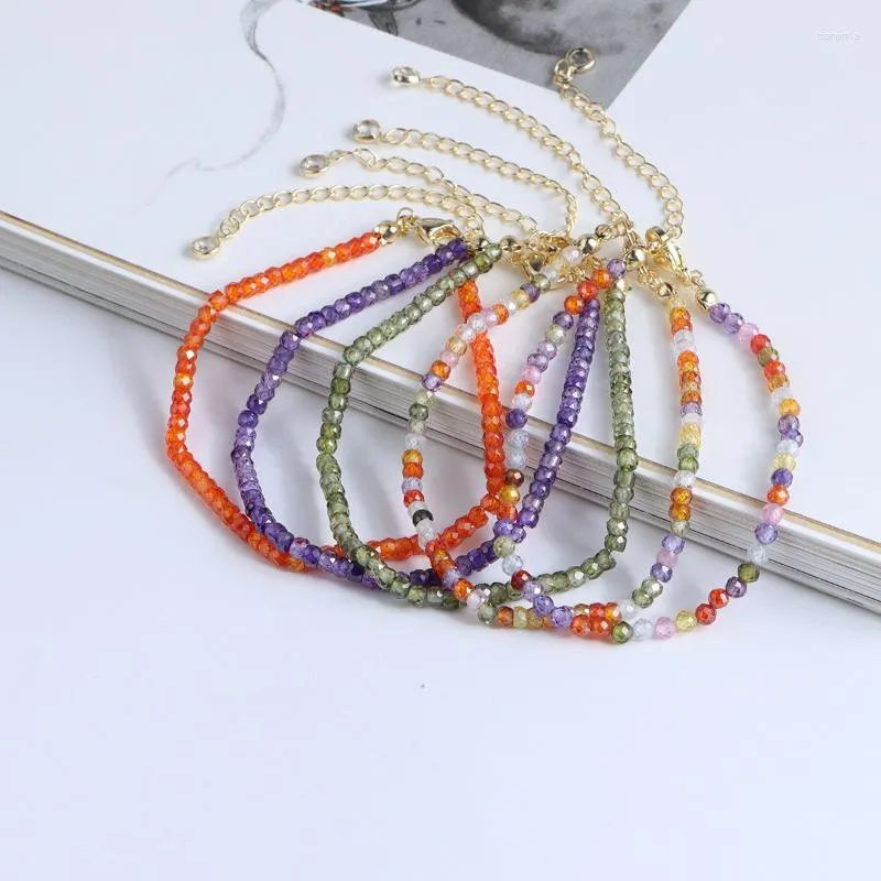 Brin Minar haute qualité couleur bonbon pierre naturelle CZ zircon cubique Bracelets pour femmes Bracelet perlé accessoires de déclaration