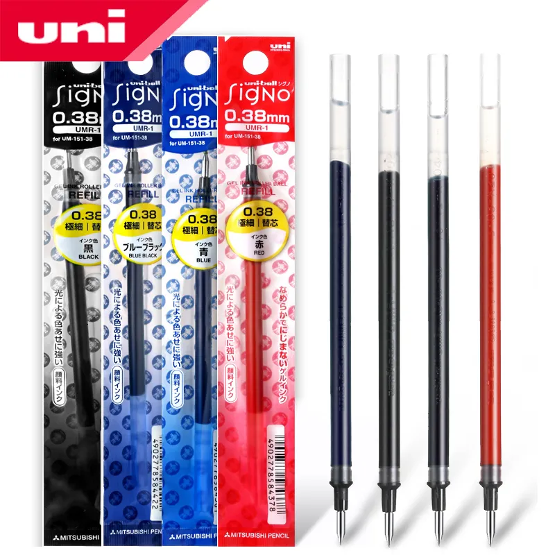 Gel Pens 12 PcsLot UniBall Signo Refill UNI UMR1 Pen 038mm Fine Financial For UM151 230807