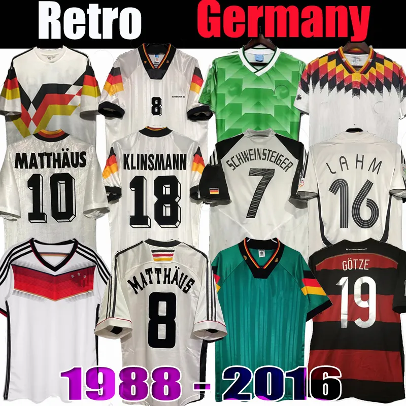 VM 1990 1998 1988 1996 Germanys Retro Littbarski Ballack Soccer Jersey Klinsmann 2006 2014 Shirts Kalkbrenner 1996 2004 Matthaus Hassler Bierhoff Klose