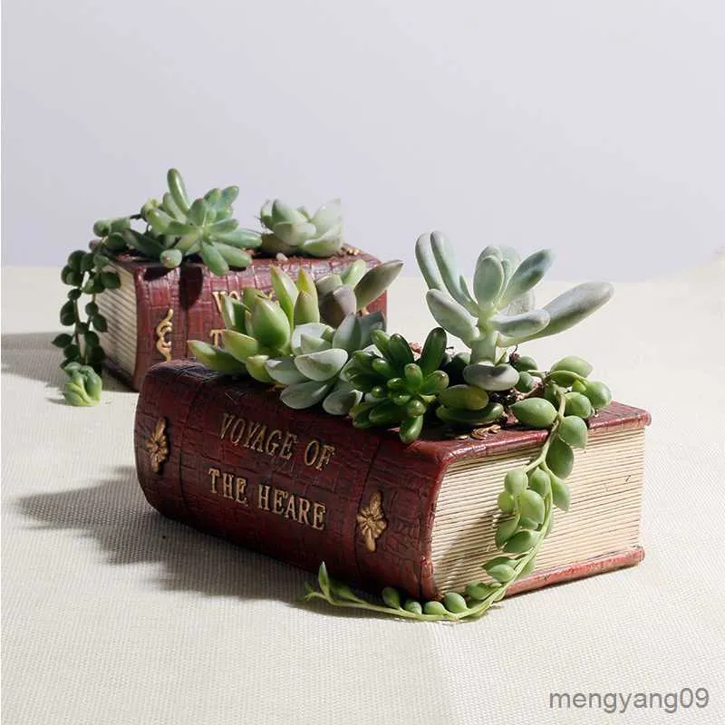 Planters Pots sastra antik tanaman sukulen bunga pot Resin tangan R230808