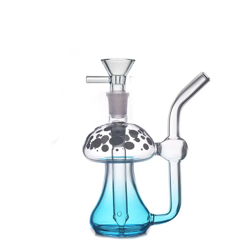 14mm kvinnliga mini glas bong vattenrör pyrex vattenpipa olje riggar glöd i de mörka rökande bongs tjock hård återvinningsrig