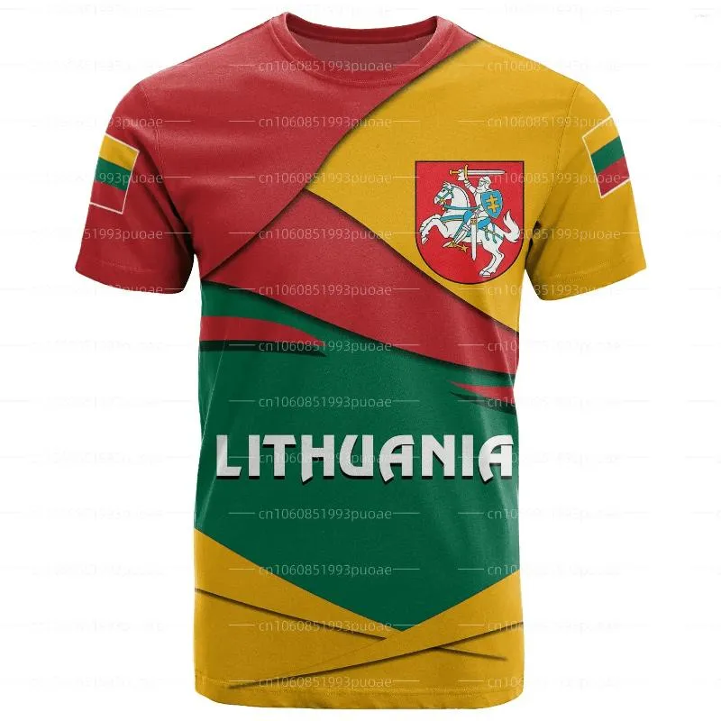 القمصان t قميص Lithuania Flag Summ