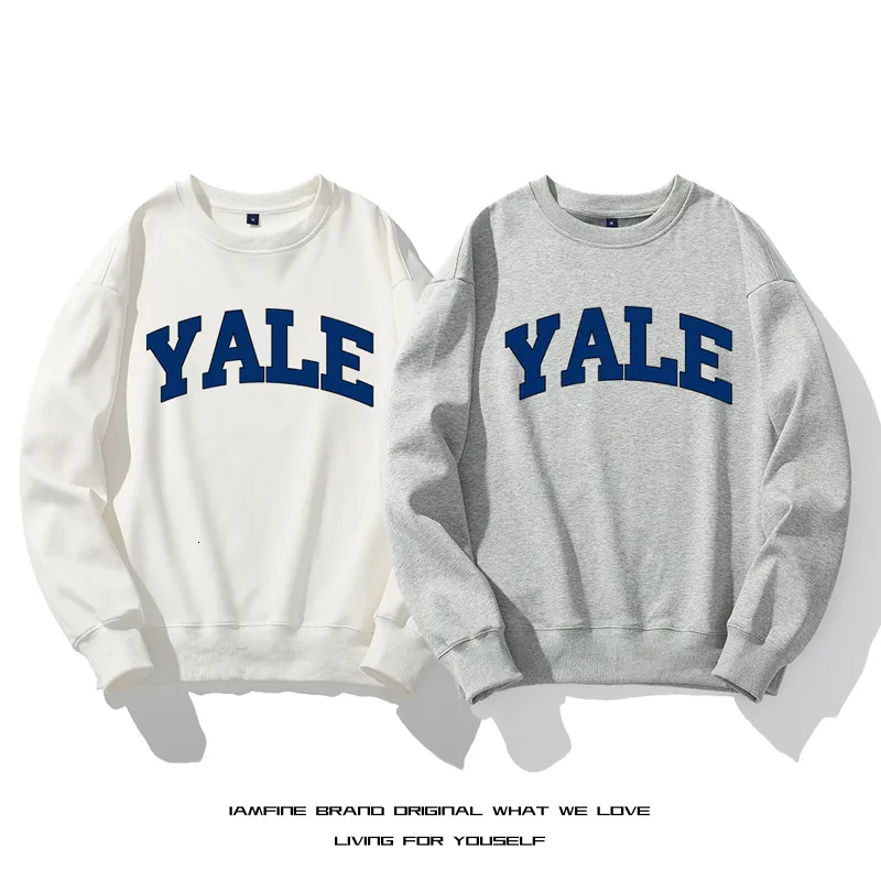 Herrjackor Yale Letters Autumn Fashion Casual Hoodies for Men Woman Sweatshirt BASIC SOLID Color High Quality Streetwear Top tjockare 230807