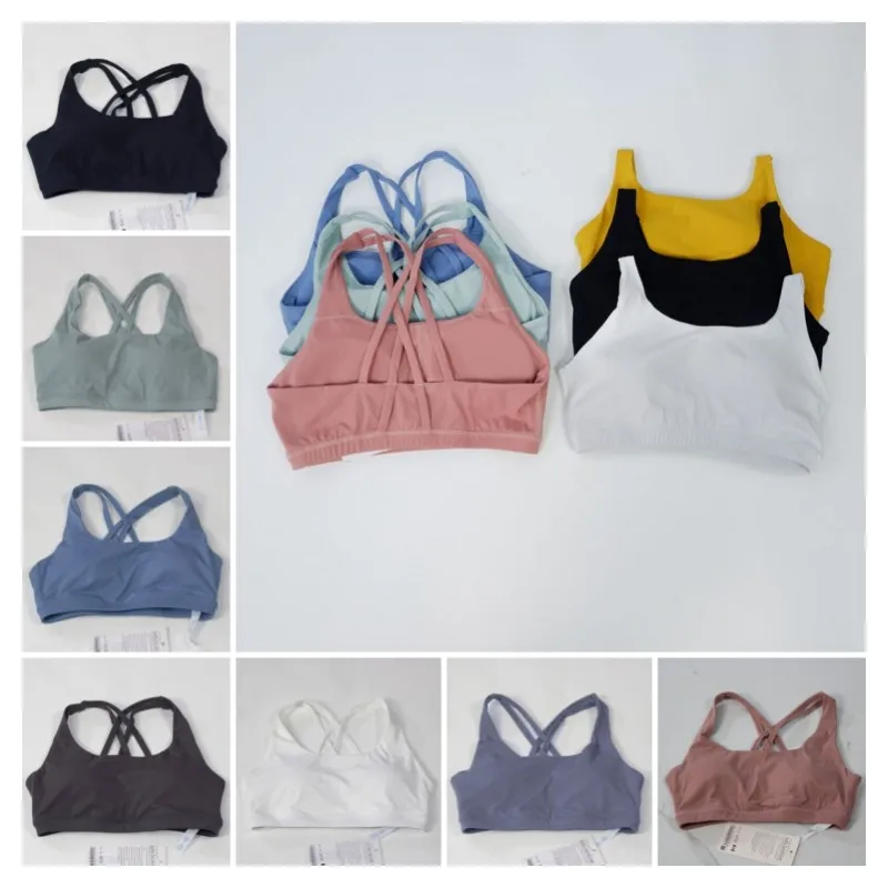 Shockproof Crisscross Backless Sports Bra For Women Push Up