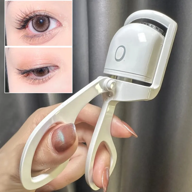 Eyelash Curler Eyelash Curler Eye Lashes Curling Clip Portable Långvarig elektrisk uppvärmd Comb Eye Lash Perm Cosmetic Makeup Tool Tillbehör 230808