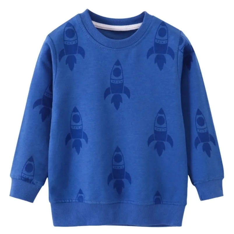 Sweats à capuche Sweats Sautant Mètres Arrivée Fusées Imprimer Automne Hiver Enfants Vêtements Garçons Coton À Manches Longues Tops Chemises 230807