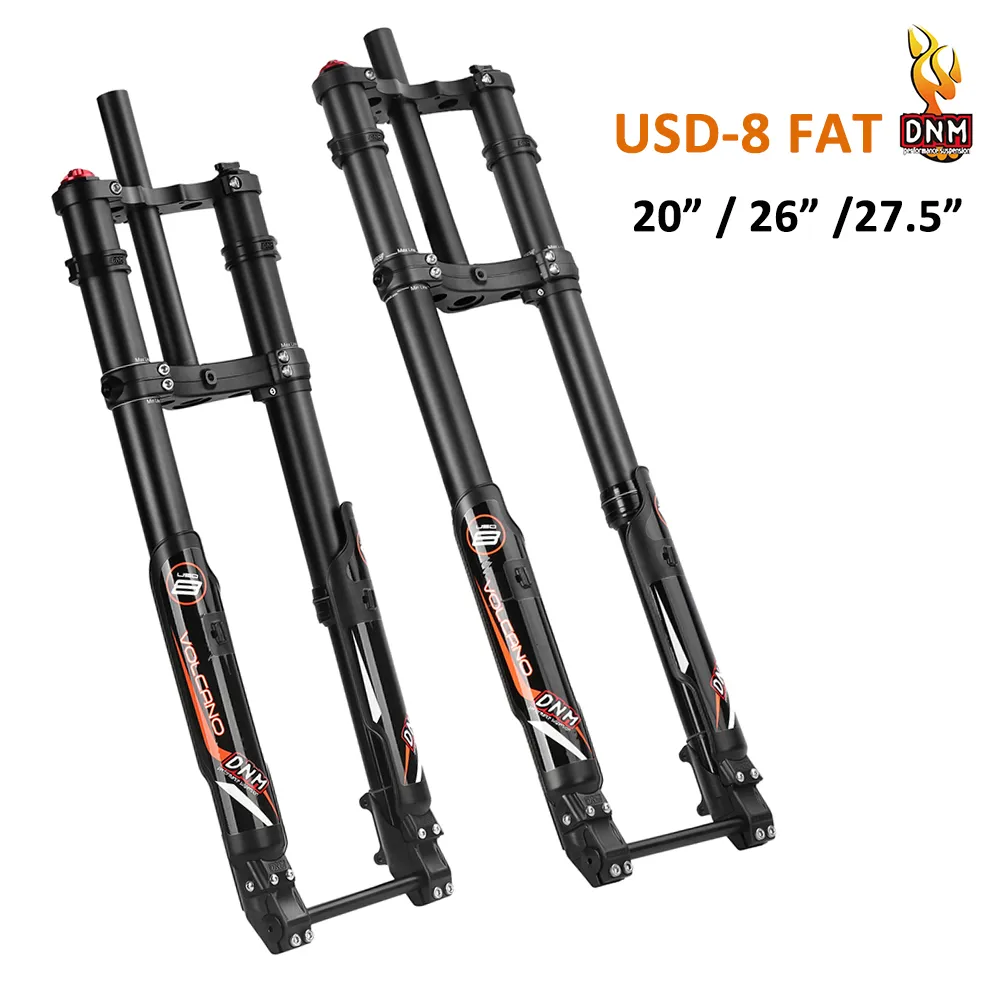 Garfo de bicicleta DNM USD-8 FAT 20" 26" 27,5" Mola de óleo Liga de alumínio Neve Deserto Suspensão de bicicleta Garfo dianteiro