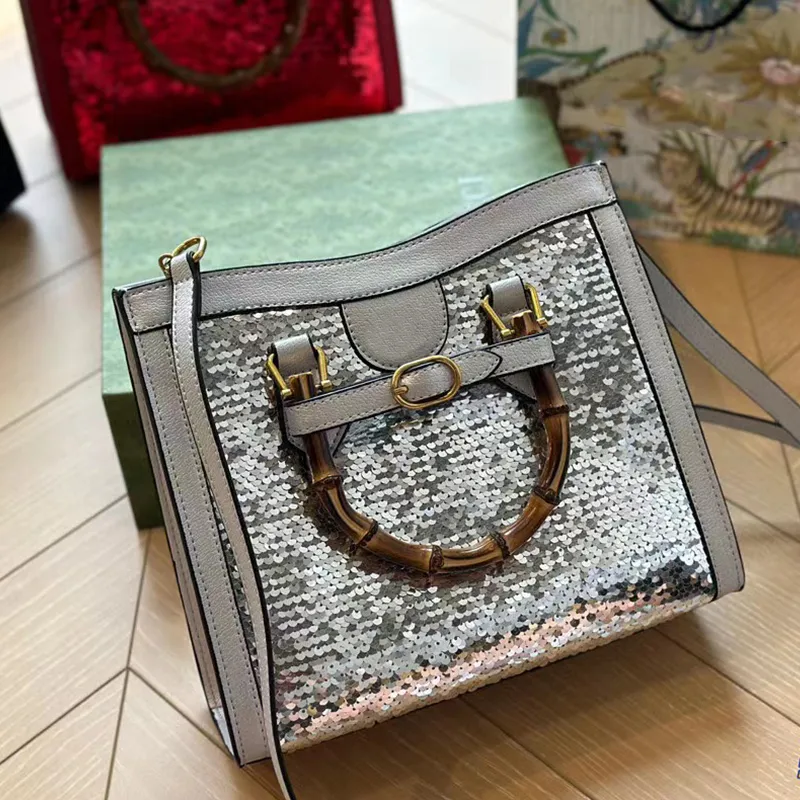 2023 Summer New Diana Sequin Tote Bag Designer Womens Handbag With Bamboo Handle High Quality Shoulder Hand Bag Crossbody Purse 27cm From Dennis bags 72.13 DHgate.Com
