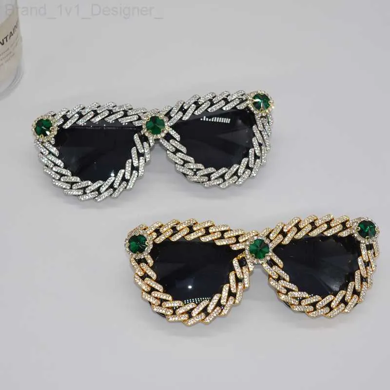 Rhinestone studded Oval Sunglasses Blingy Shades for the Spotlight