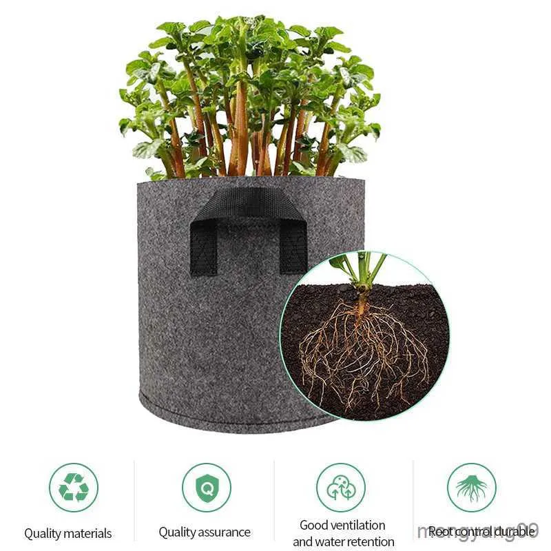 Planters Pots Tanaman Kebun Tumbuh Sayuran Pot Bunga Perkebunan DIY Kentang dengan Pegangan Taman Pot Tanaman Tumbuh R230808