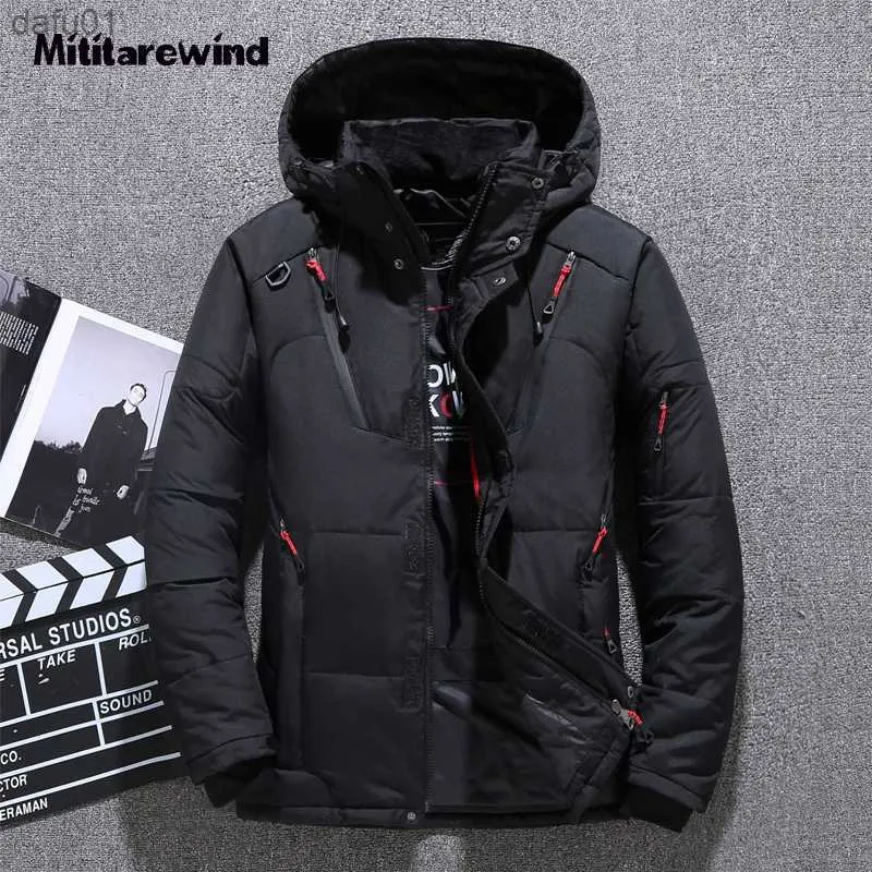 Thick Warm Winter Down Jacket Mens White Duck Down Filling Puffer Jacket Men Casual Loose Fashion Outdoor Keep Warm Down Coats L230520