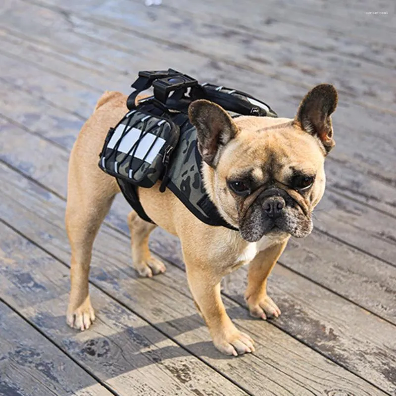 Coprisedili per auto per cani Panno Oxford Pet Carry Zaino Imbracatura Gilet da addestramento per cani portatile per riporre il giocattolo snack bottiglia d'acqua