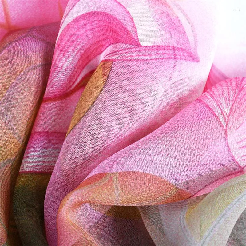 Madam Pretty Lotus Flower Design Silk Scarf For Women Sunscreen Organza  Shawl With Air Soft Fabric And Individuality From Wdrf, $13.15