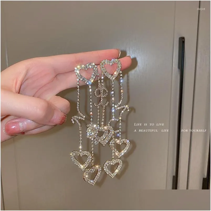 Stud Liefde Oorbellen Lange Hanger Korea Mode Trendy Persoonlijkheid Prachtig Ontwerp Voor Vrouwen Sieraden Groothandelstud Drop Delive Dhgarden Dhlxx